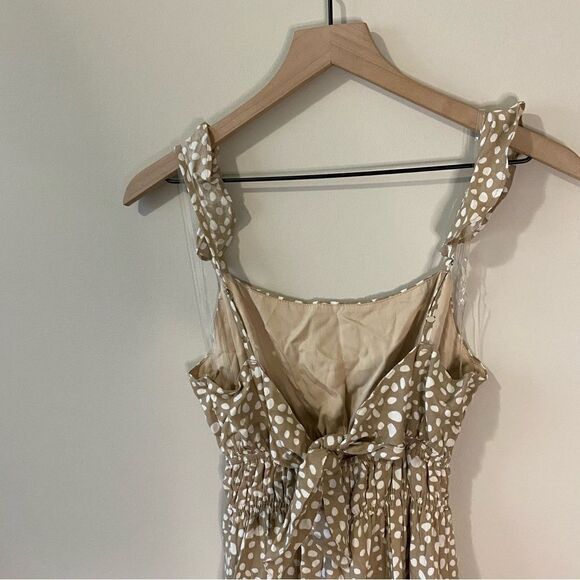 Pink Lily SOMEONE YOU LOVED TAUPE PRINTED MIDI DRESS - Picture 5 of 8